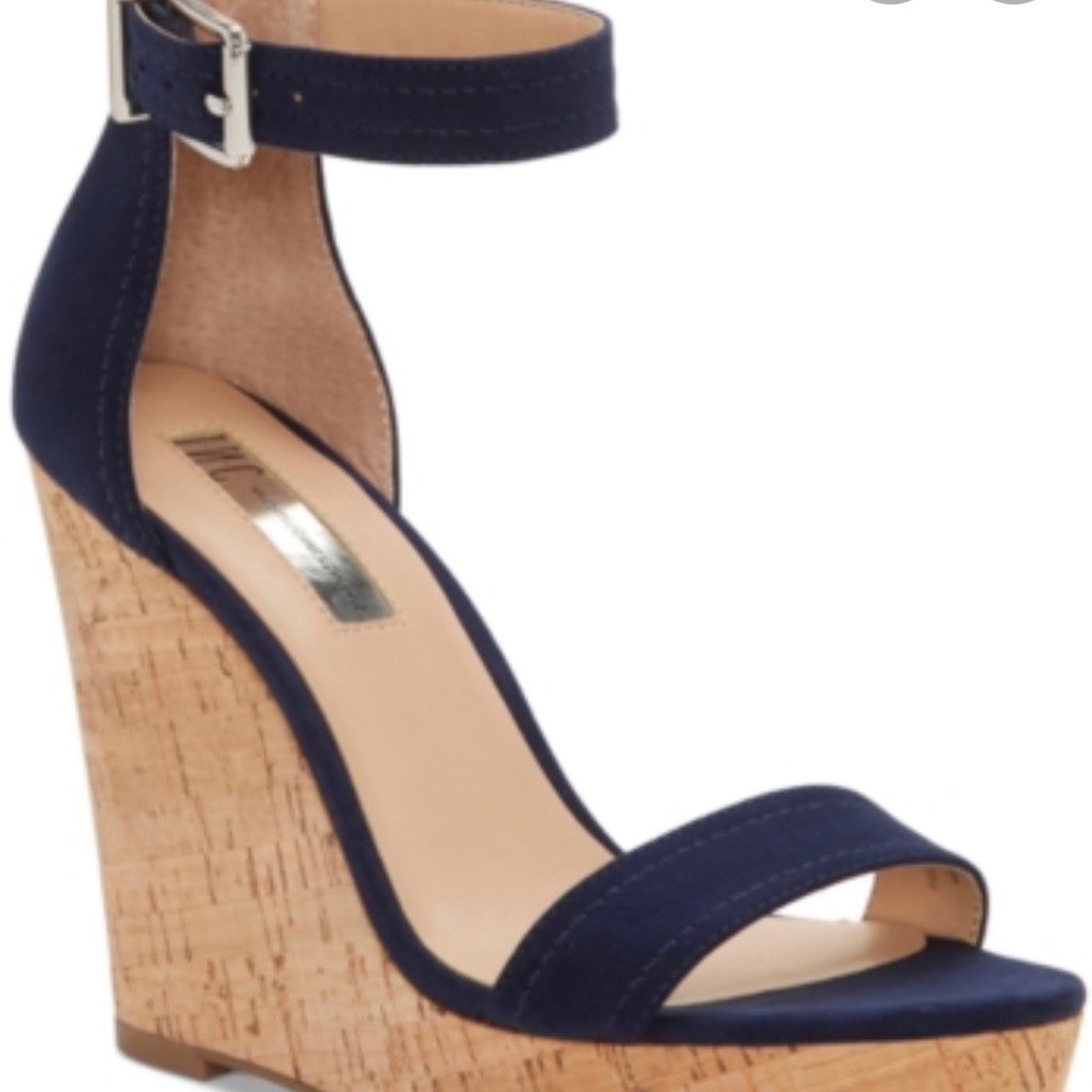 INC Blue wedges (never worn)